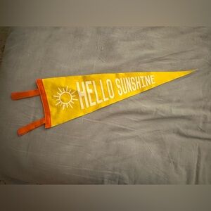 Yellow 'Hello Sunshine' Wall Pennant